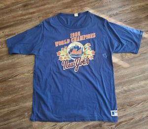 VINTAGE - Original NY Mets 1986 World Series Champions T-Shirt - NYM - XXL